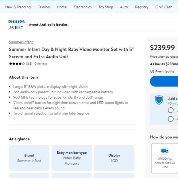 Summer Infant Day & Night B&W Video Monitor Set - Picture 6 of 8